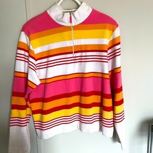 multicolor quarter zip pullover